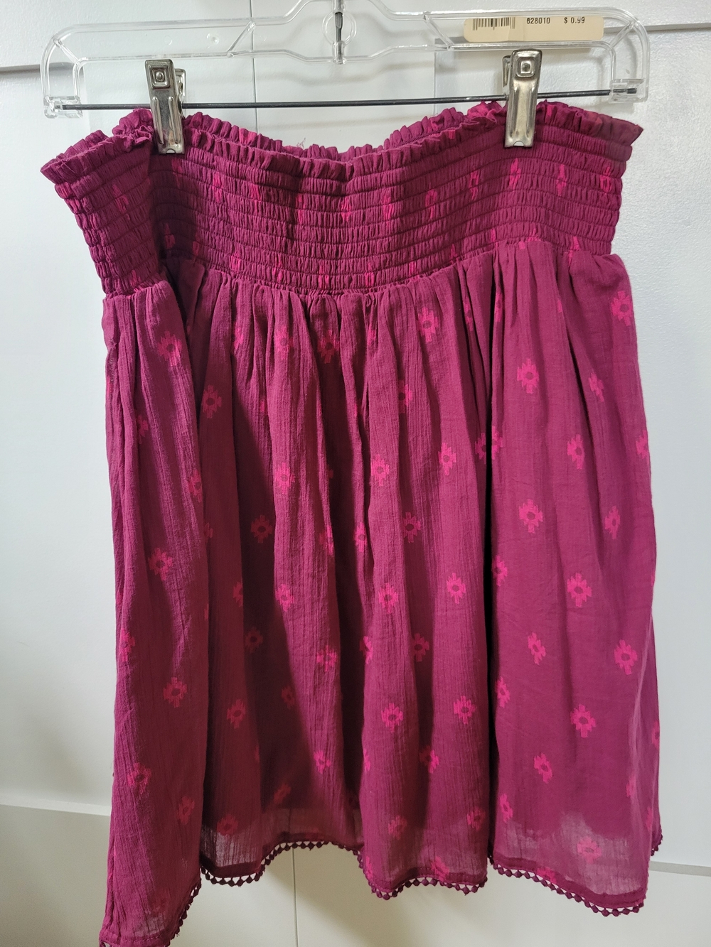 Old Navy Fuchsia Pink Smocked Waist Floral Skirt